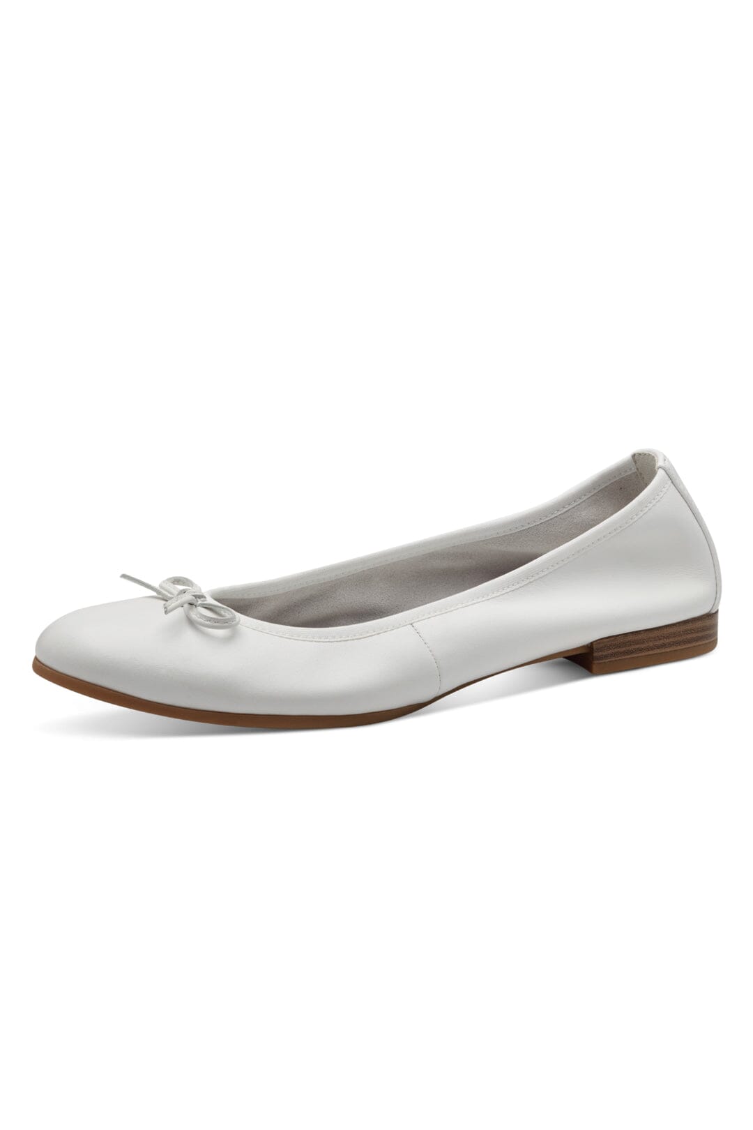 White Leather Ballerina Pumps – Tamaris
