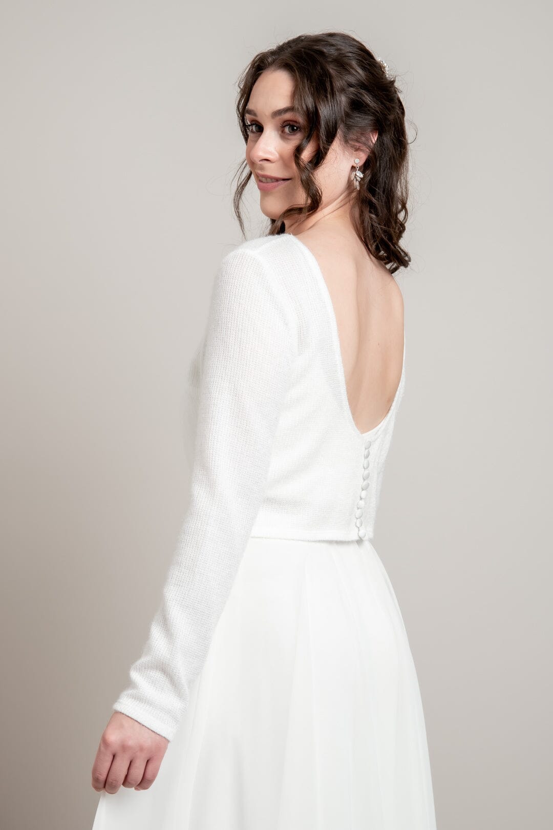 sweater to wear with wedding dress Back Neckline Bridal Sweater – noni