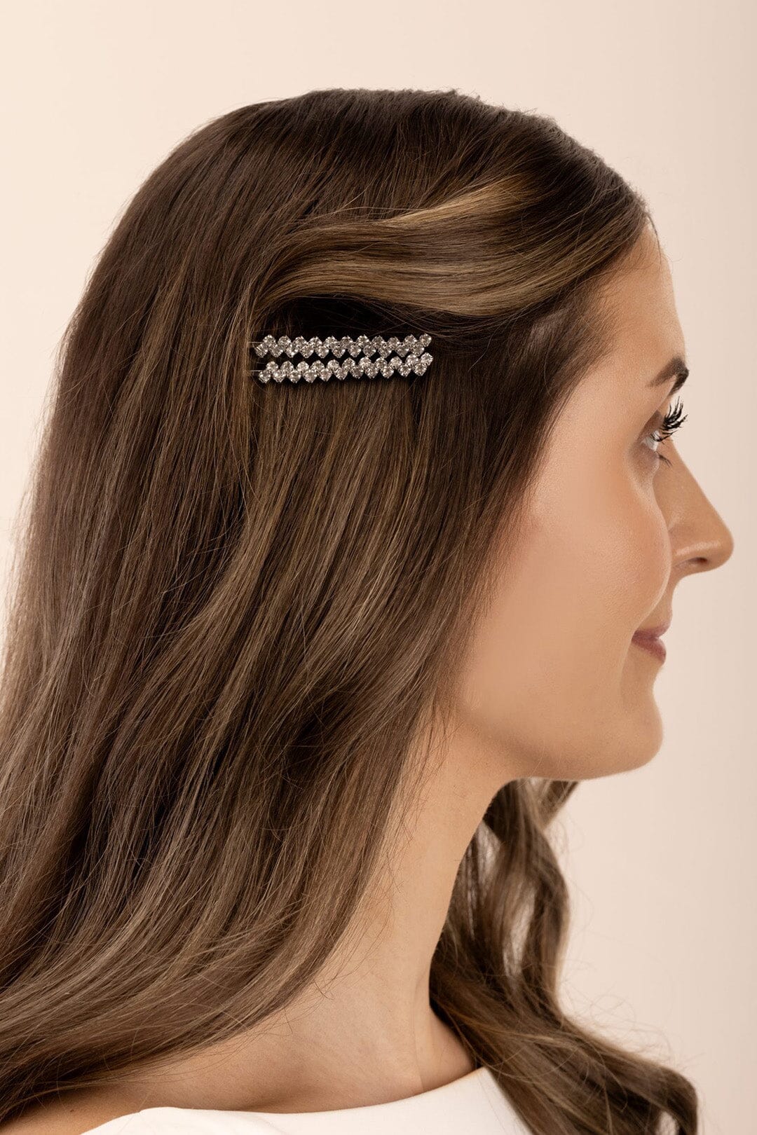 2 Glitzer-Haarspangen Mit Kristallen – Transparent & Silber, 6,5 Cm – Glamouröse Accessoires