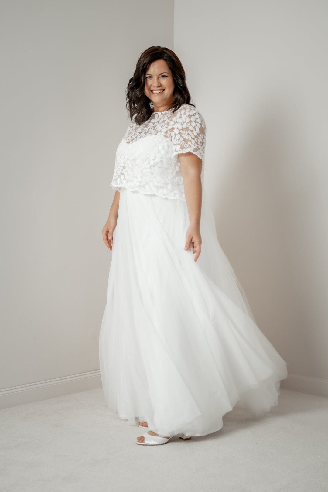 Bridal skirt in ivory made of soft tulle Christy| noni bridal