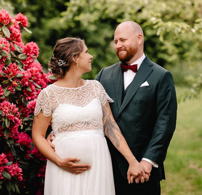 Zweiteiler für die Hochzeit für unsere schwangere Braut Sophia