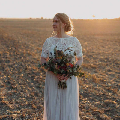 Friederikes Zweiteiler für die Hochzeit mit süßem Boho-Spitzentop