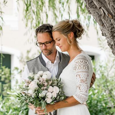 Hochzeitskleid im Boho-Glam-Look