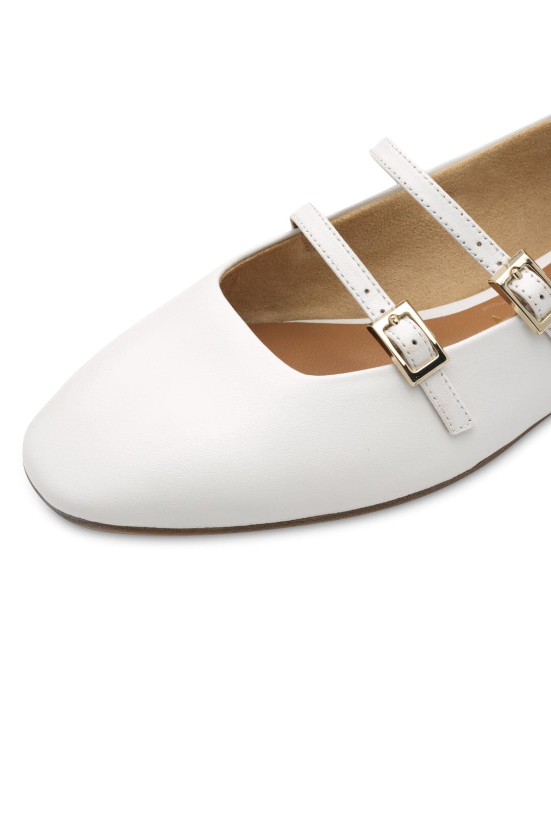White Double Strap Ballerina Flats – Tamaris - Main Image