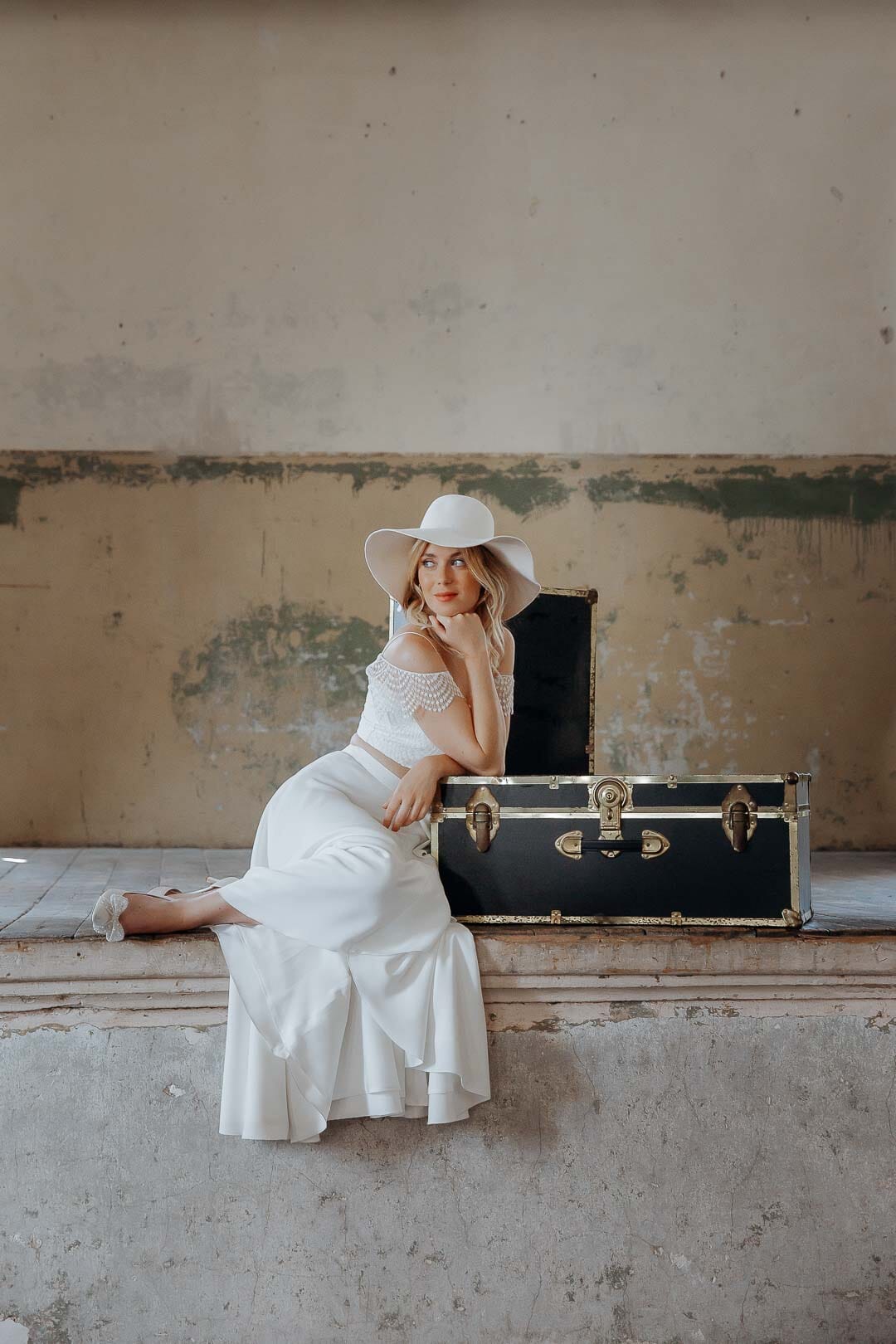 Boho Schlapphut in Ivory für die Hochzeit