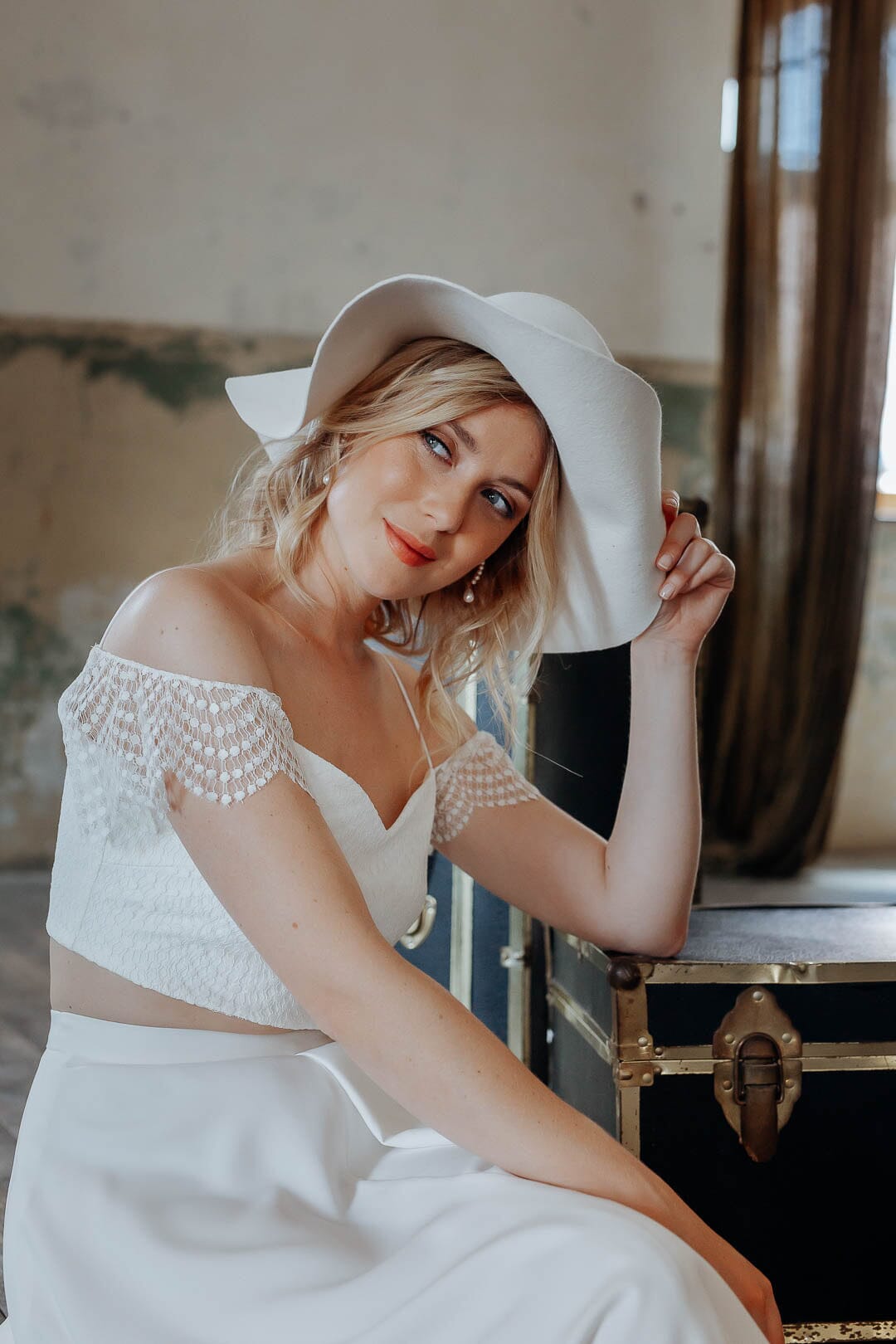 Boho Schlapphut in Ivory für die Hochzeit