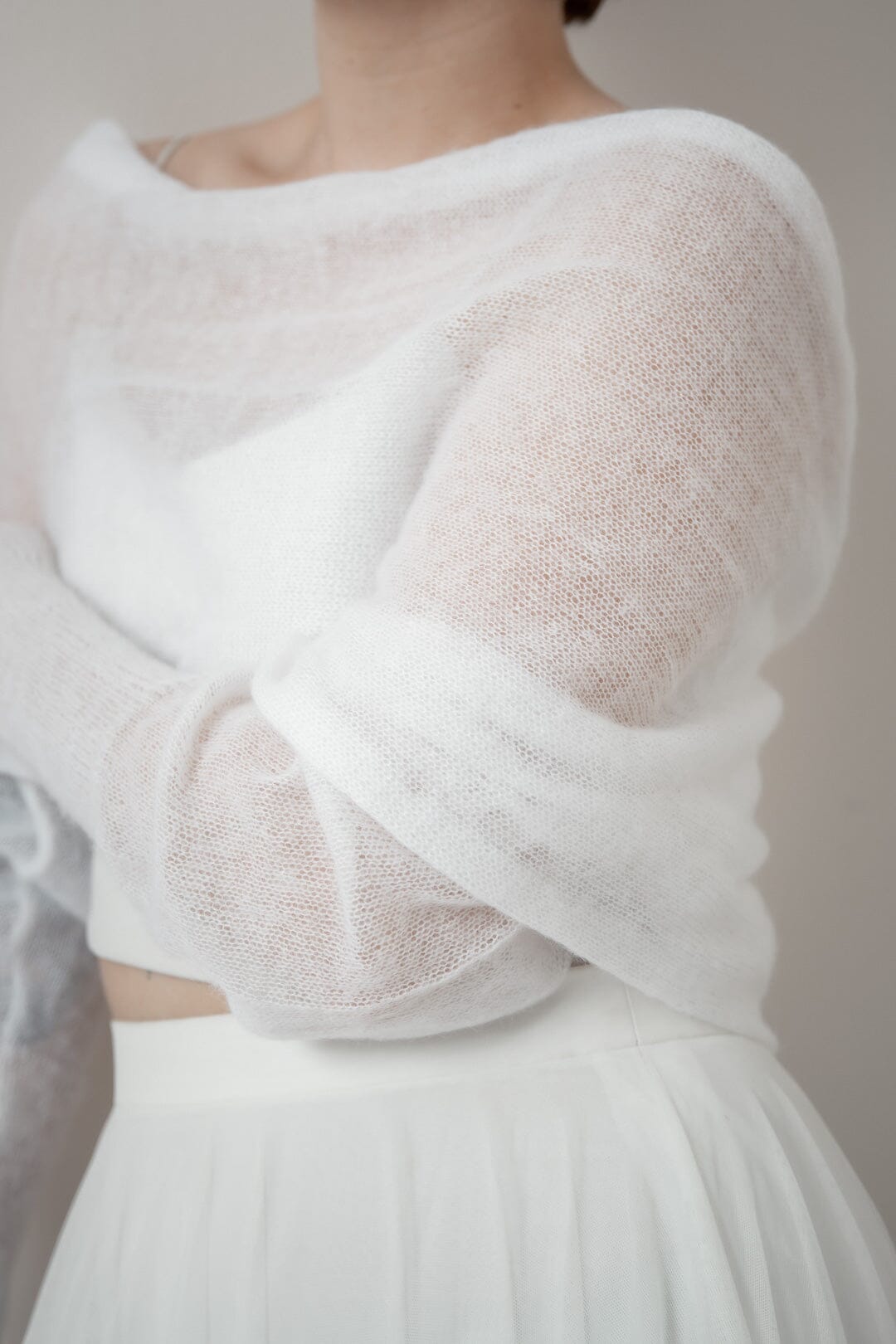 Braut Bolero aus Mohair-Strickmix