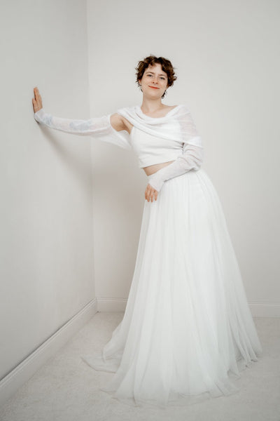 Braut Bolero aus Mohair-Strickmix