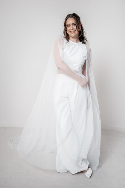 Braut Cape mit langer Schleppe – Oriana noni