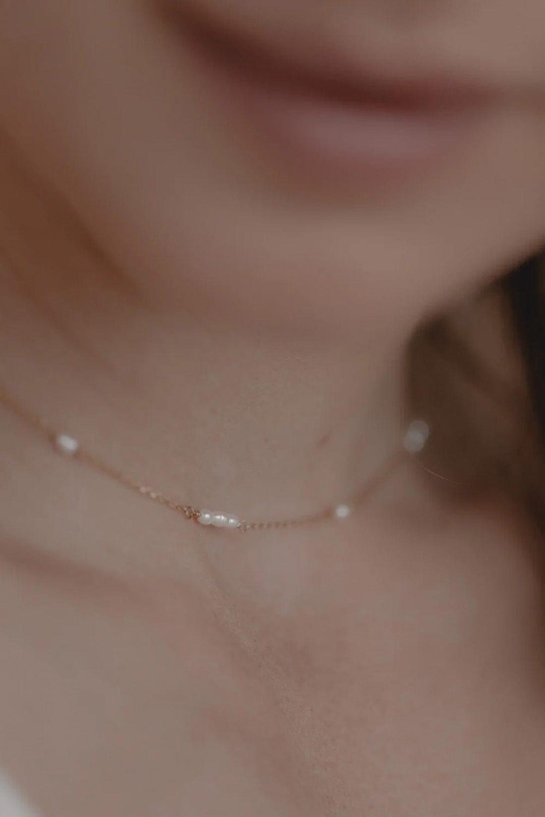 Bridal necklace with small pearls - Celine