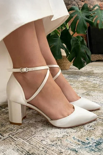 Braut Pumps – Maisie Ivory Satin | The Perfect Bridal Company