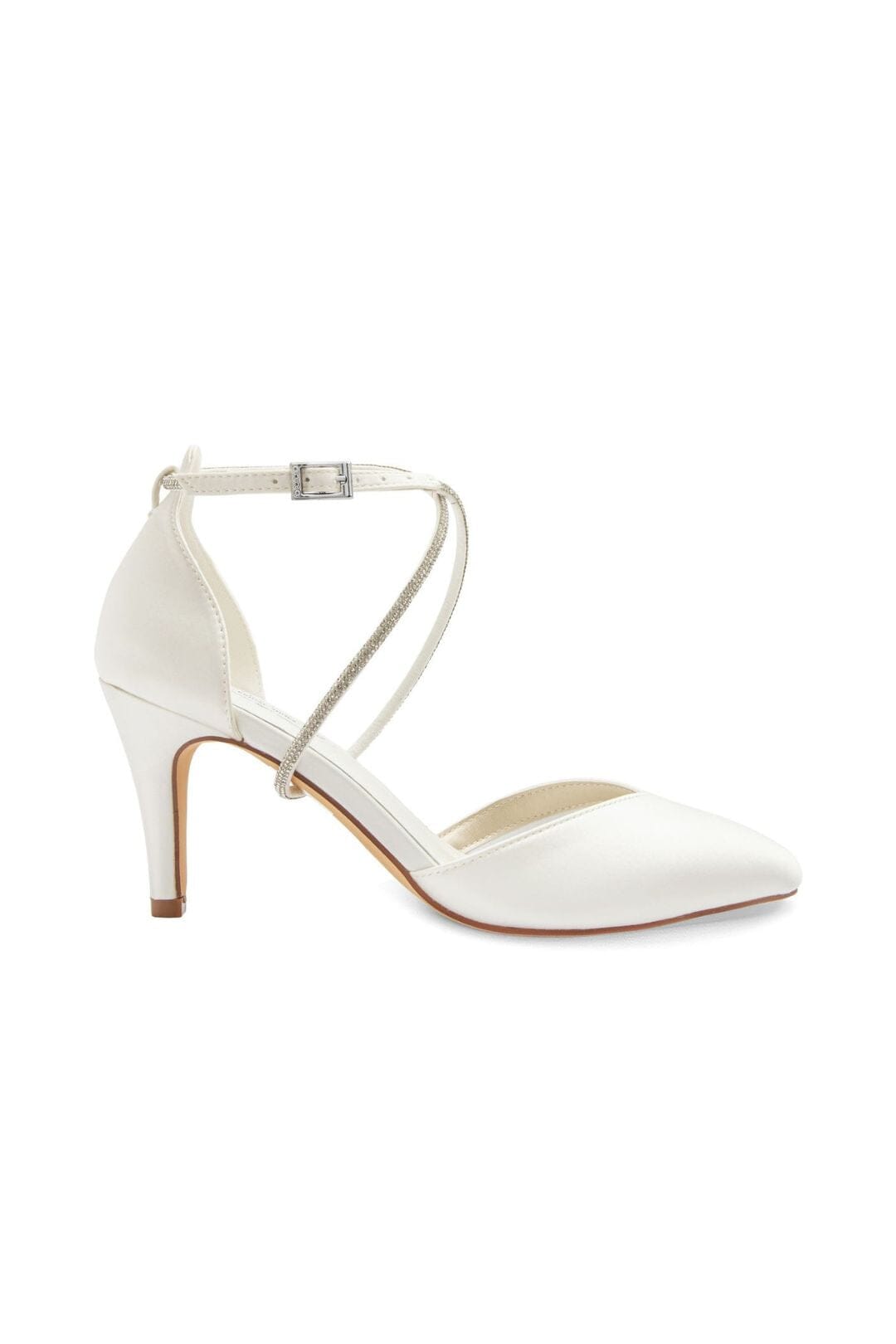 Braut Pumps mit funkelndem Riemen – Marielle Ivory Satin | G.Westerleigh