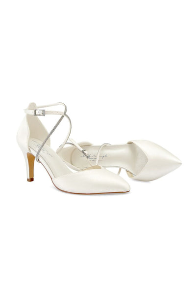 Braut Pumps mit funkelndem Riemen – Marielle Ivory Satin | G.Westerleigh