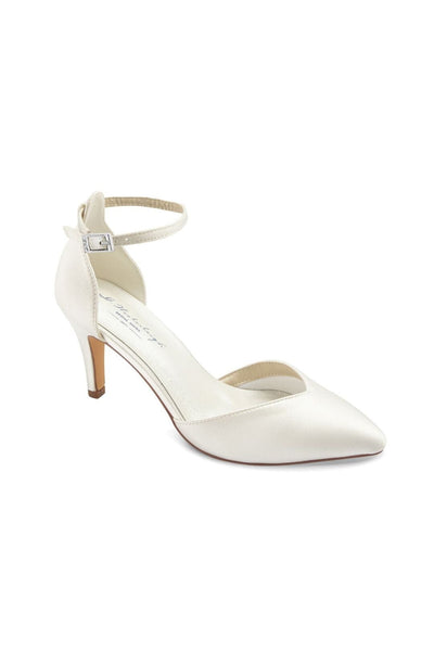 Braut Pumps mit funkelndem Riemen – Marielle Ivory Satin | G.Westerleigh
