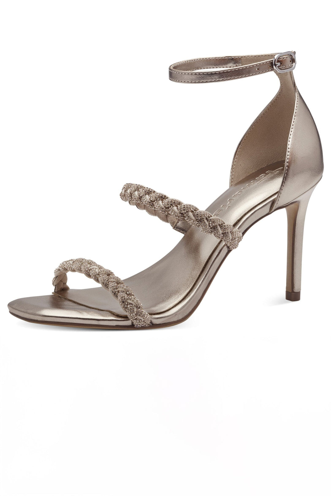 Braided Light Gold Stiletto Sandals – Tamaris - Main Image