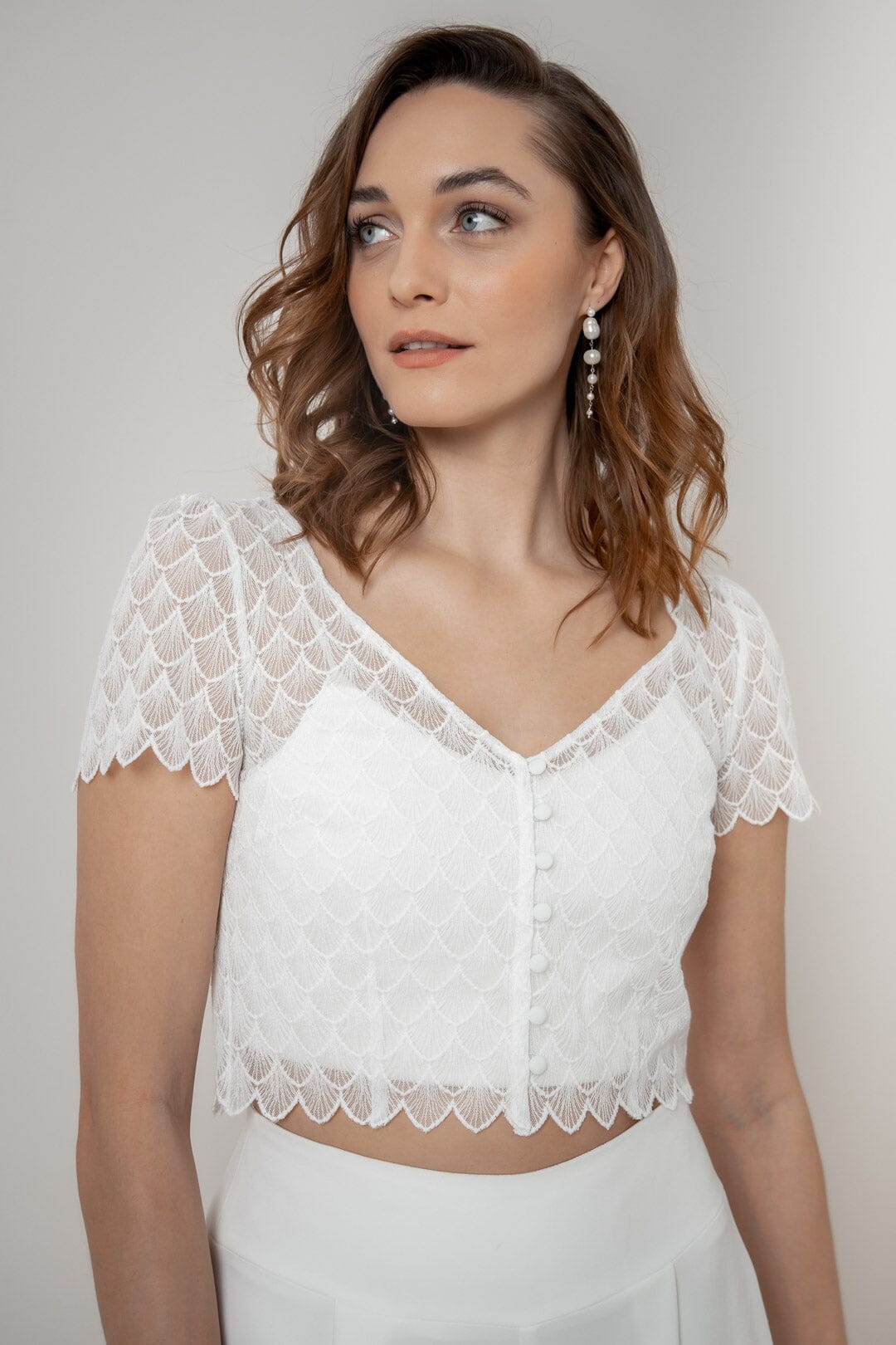 Braut Top mit Knöpfen – Fanie noni