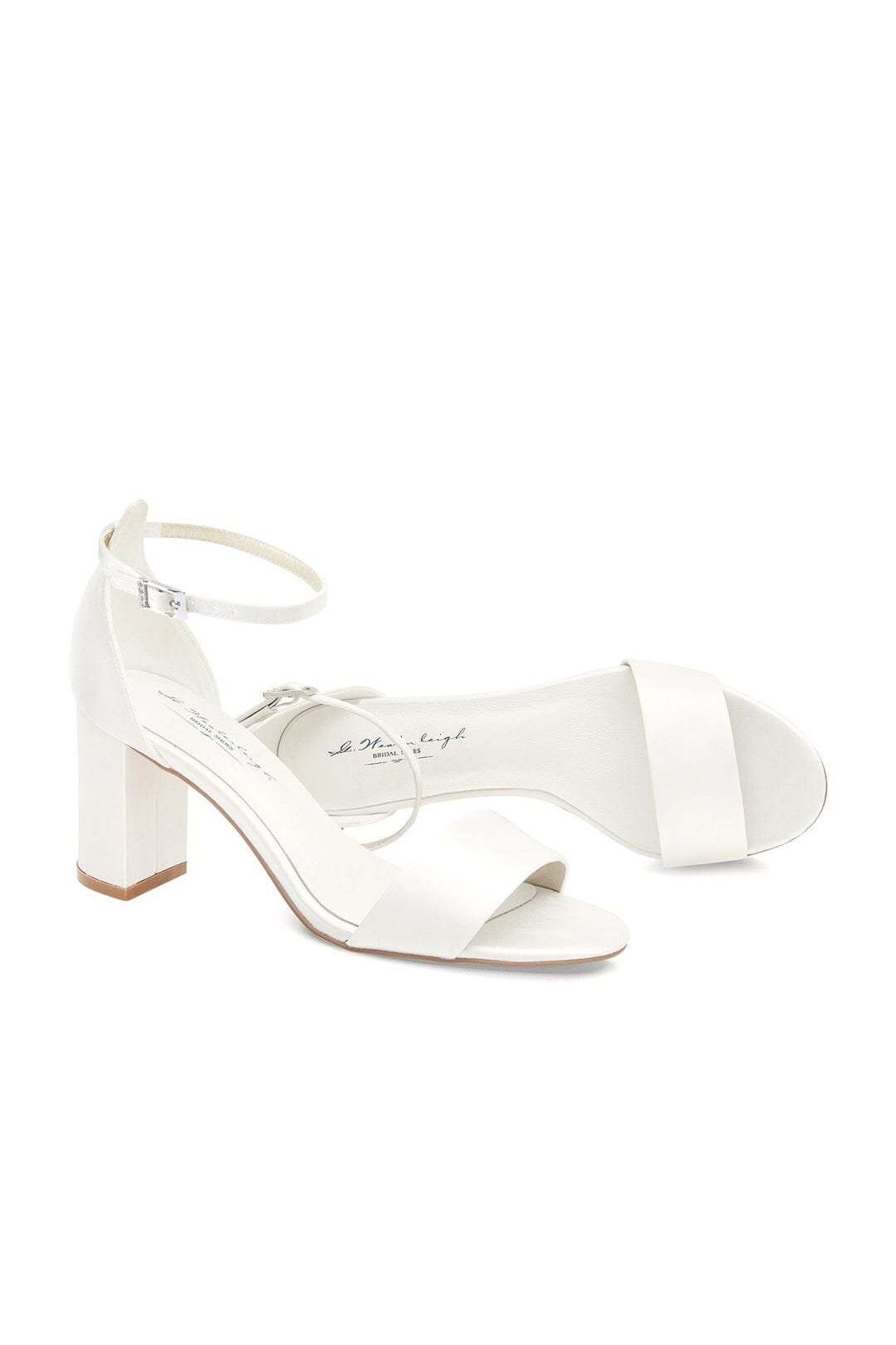 Brautschuh mit Blockabsatz – Belle Ivory Satin