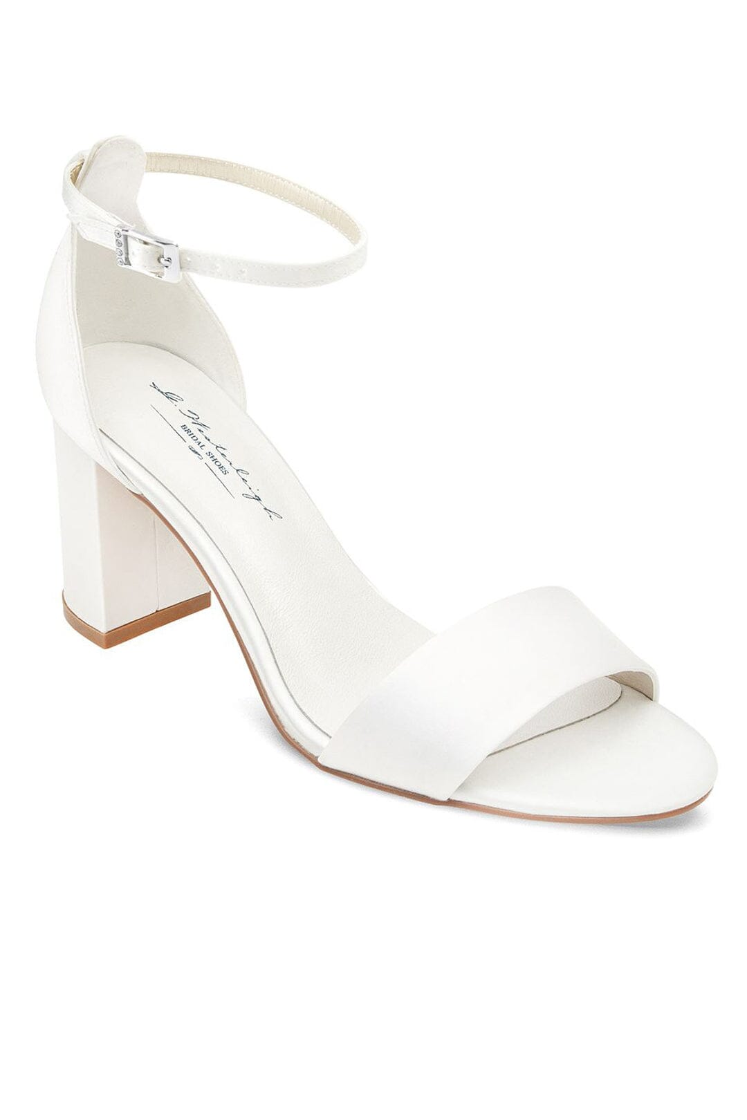 Brautschuh mit Blockabsatz – Belle Ivory Satin