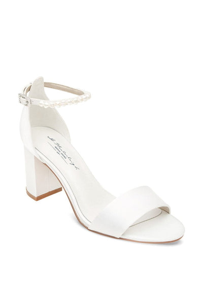 Brautschuh mit Blockabsatz – Belle Ivory Satin