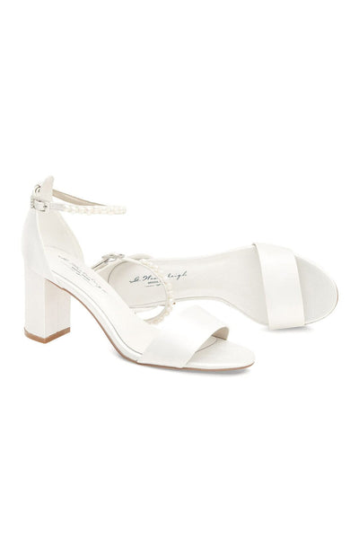 Brautschuh mit Blockabsatz – Belle Ivory Satin