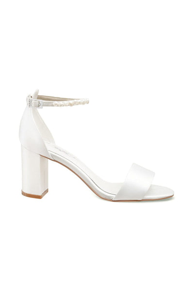 Brautschuh mit Blockabsatz – Belle Ivory Satin