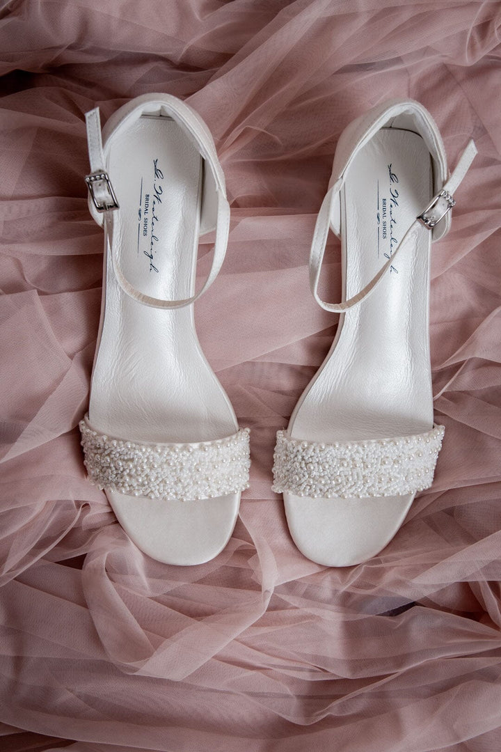 Pearl Embellishment Bridal Shoes – Lauren Ivory Satin G