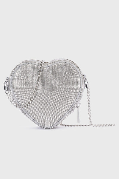 Braut Tasche in Herzform – Midi Heart Bag Crystal Silver | Weat