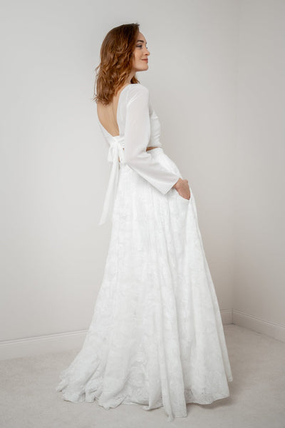 Chiffon-Braut Rock mit Muster – Gillianne noni