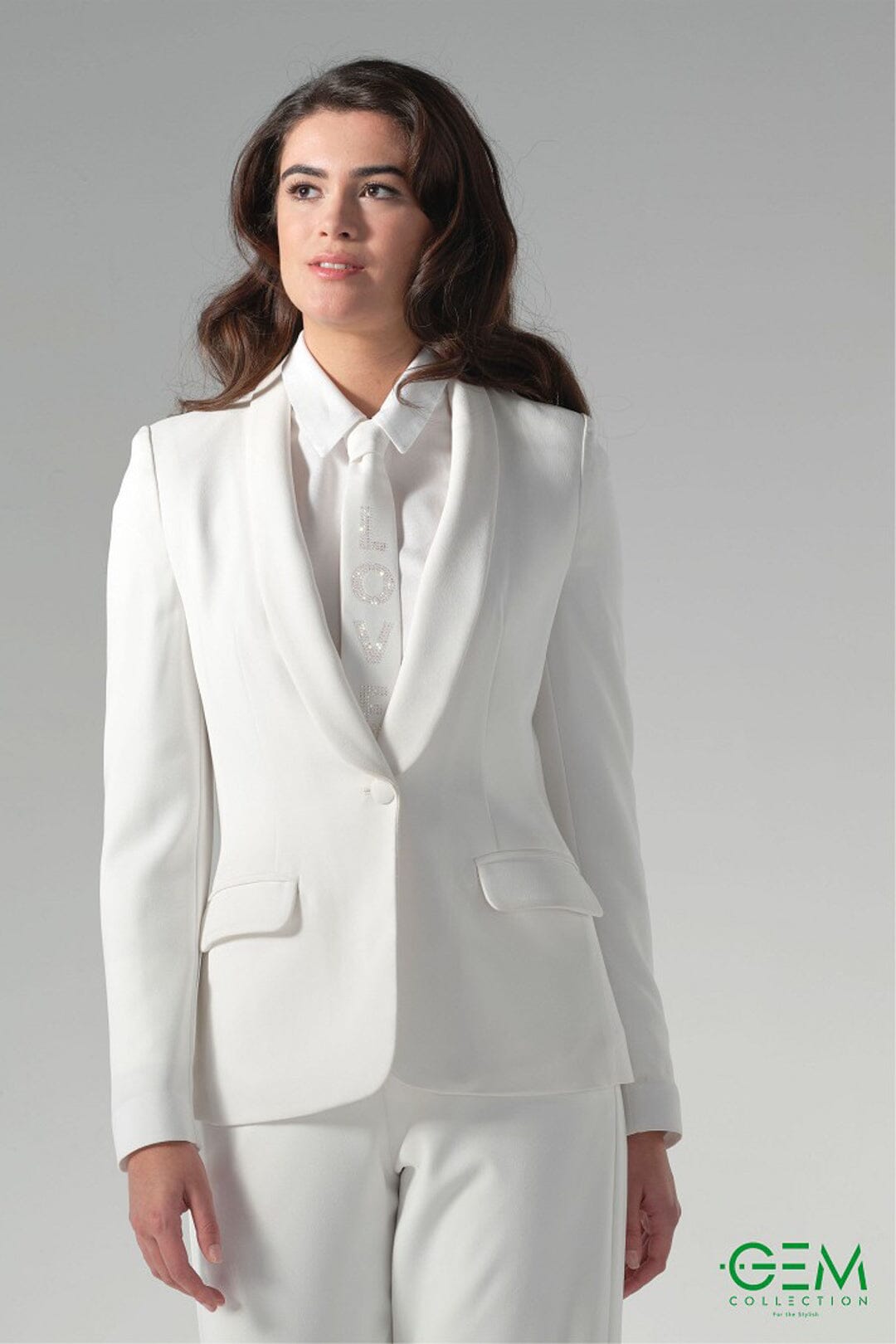 Einreihiger Braut Blazer in Ivory