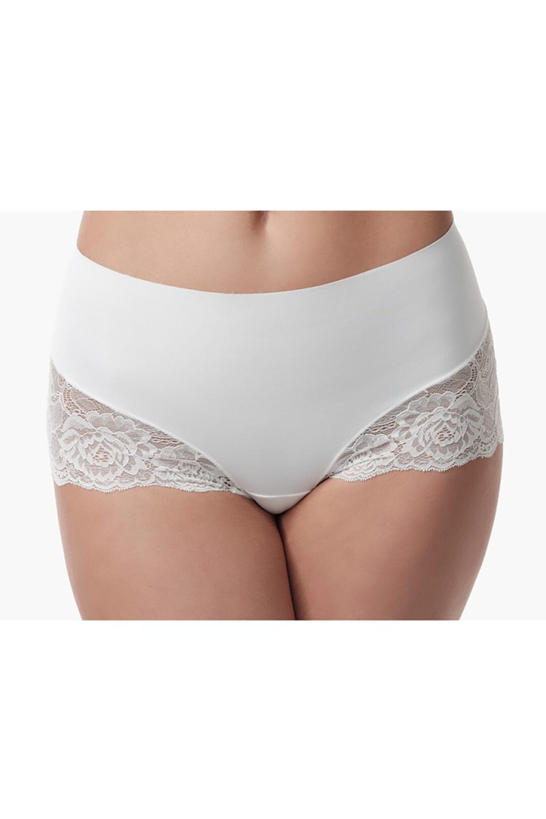 Figurformende Mid-Waist Shorts in Ivory