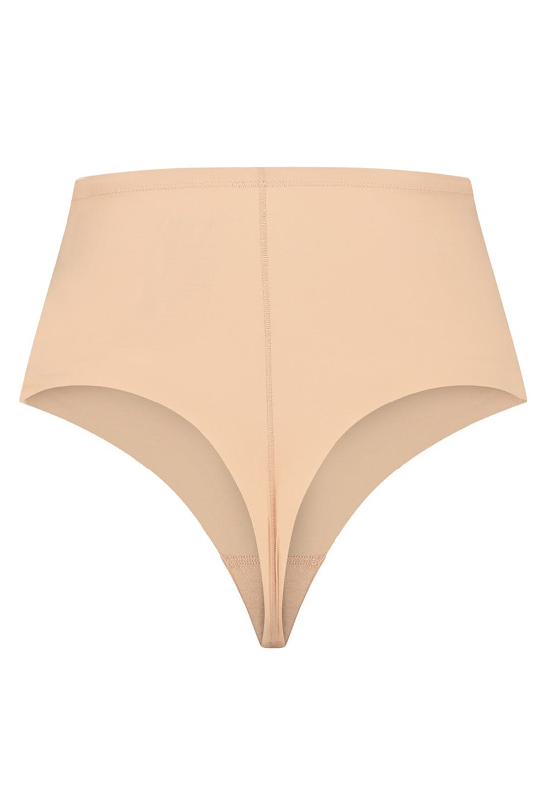 Figurformender Mid-Waist Tanga in Beige – Bye Bra