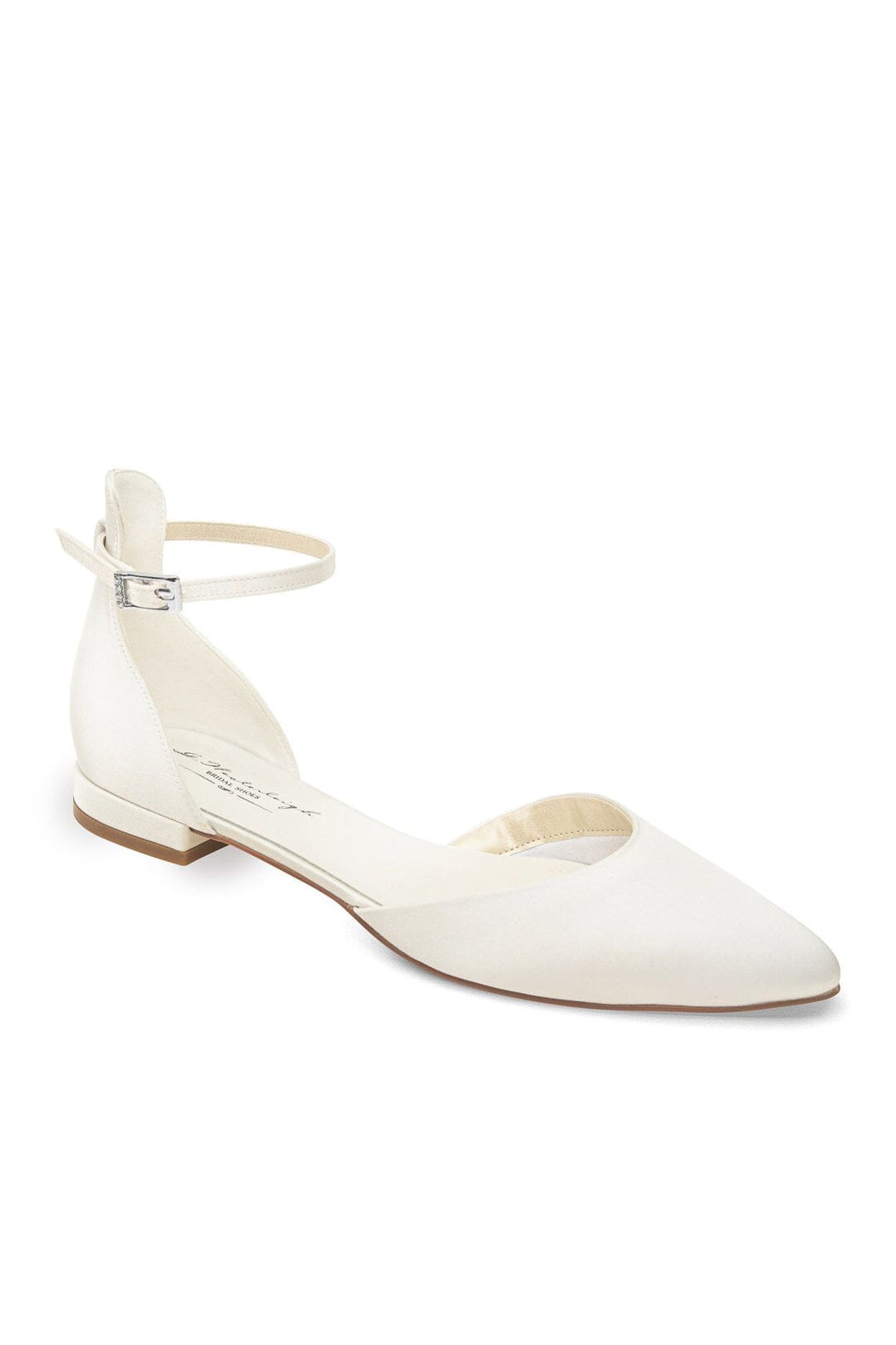 Flache Brautschuhe aus Satin – Ava Ivory Satin