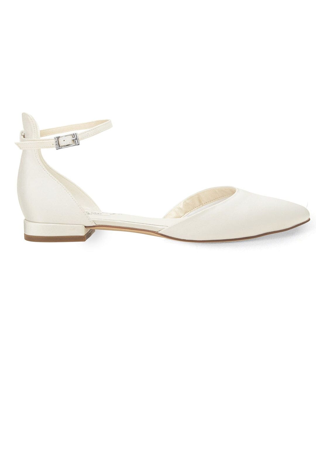 Flache Brautschuhe aus Satin – Ava Ivory Satin