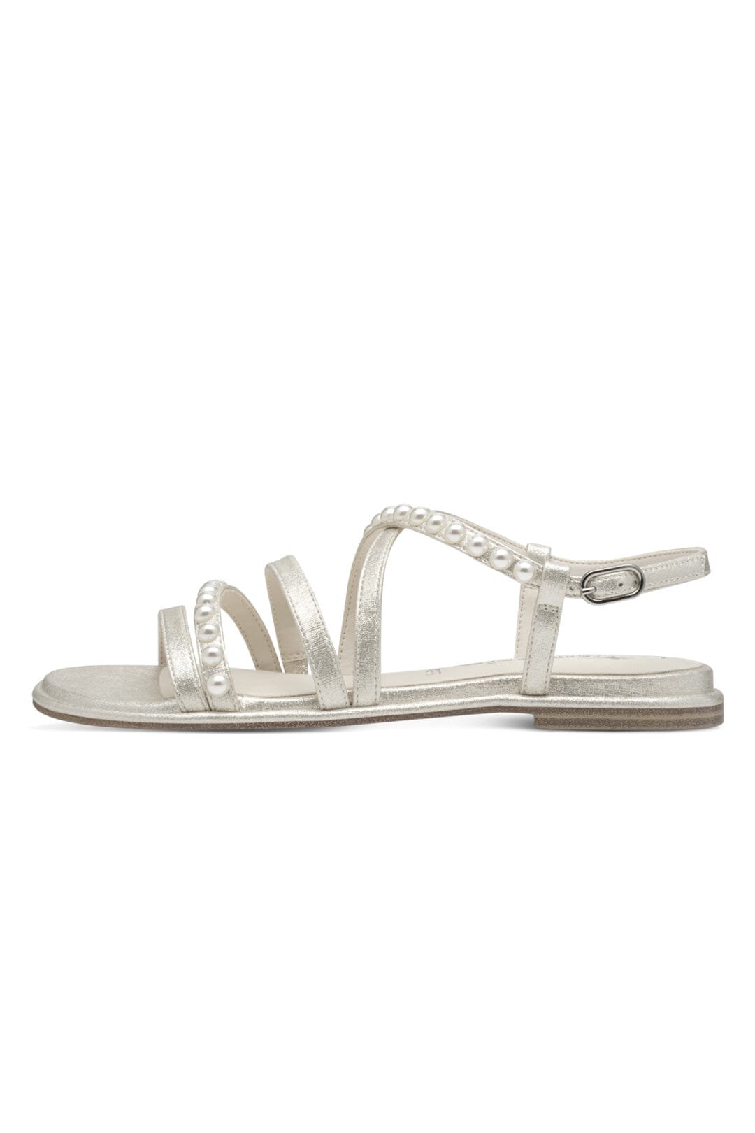 Flache, verzierte Braut Sandalen in Gold – Tamaris