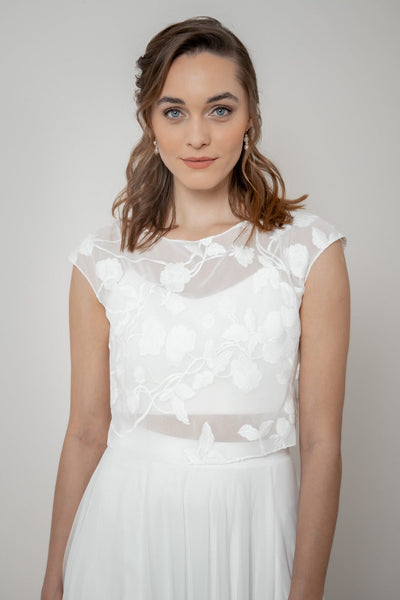 Gemustertes Braut Top aus Chiffon – Eniz noni