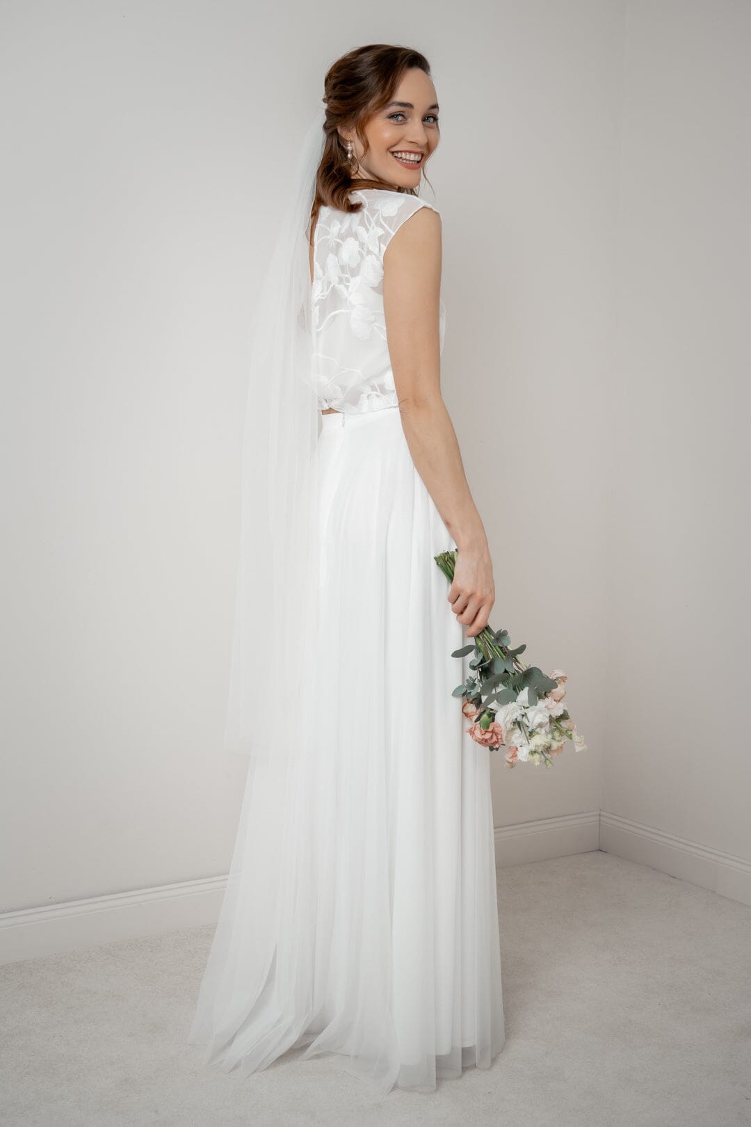 Gemustertes Braut Top aus Chiffon – Eniz noni