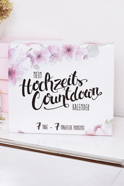 Hochzeits-Countdown-Kalender™ mit Gold-Armband und Schlafmaske