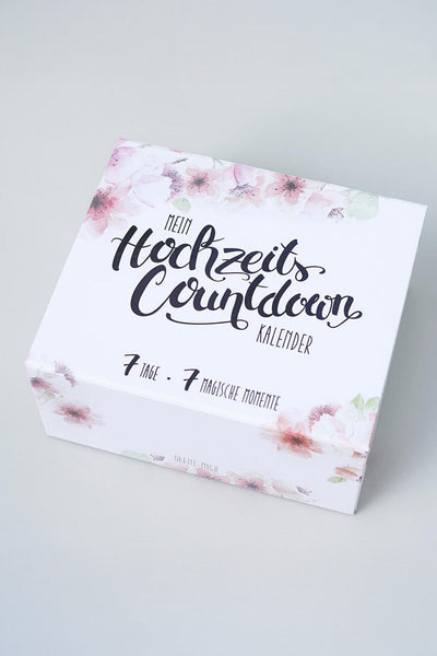 Hochzeits-Countdown-Kalender™ mit Gold-Armband und Schlafmaske