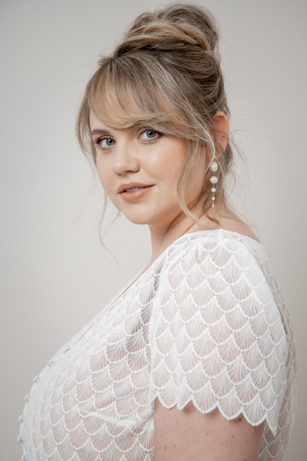 Kurzarm-Braut Top – Fanie noni Curvy
