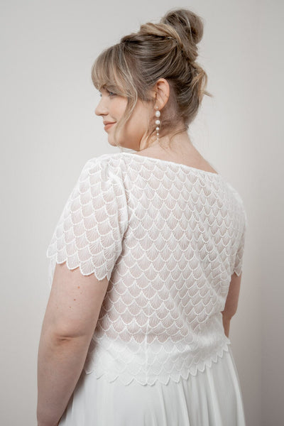 Kurzarm-Braut Top – Fanie noni Curvy