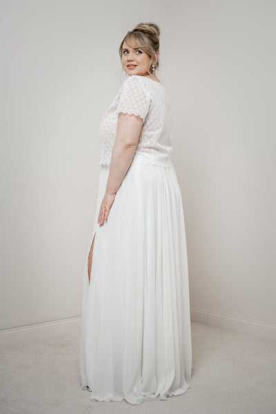 Kurzarm-Braut Top – Fanie noni Curvy