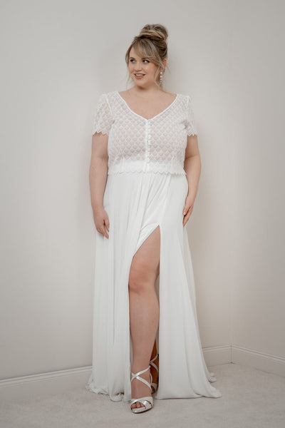 Kurzarm-Braut Top – Fanie noni Curvy