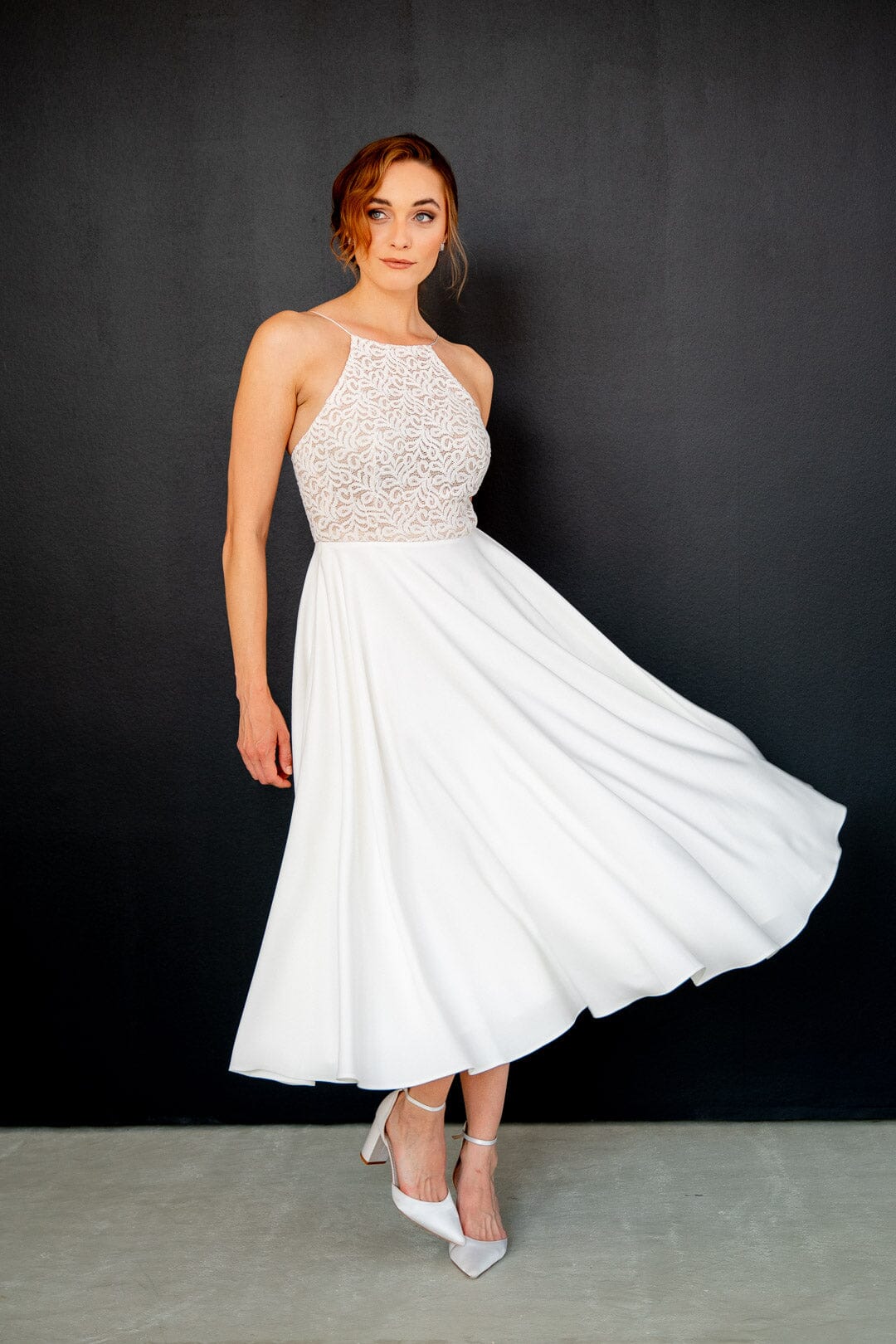 Kurzes Brautkleid mit dünnen Trägern – Junia noni One