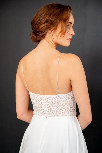 Kurzes Brautkleid mit dünnen Trägern – Junia noni One