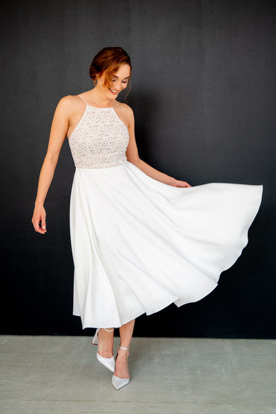 Kurzes Brautkleid mit dünnen Trägern – Junia noni One
