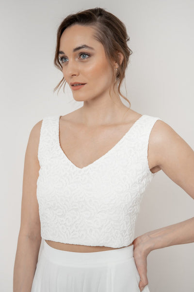 Kurzes Spitzen-Braut Top – Timea noni