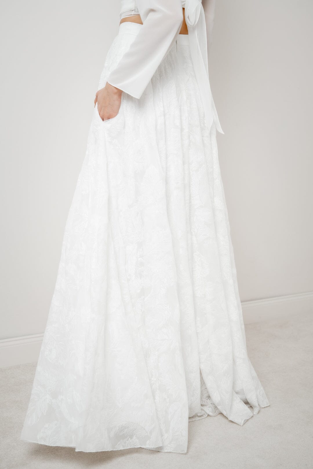 Langer Rock mit Federmuster – Gillianne noni Outlet