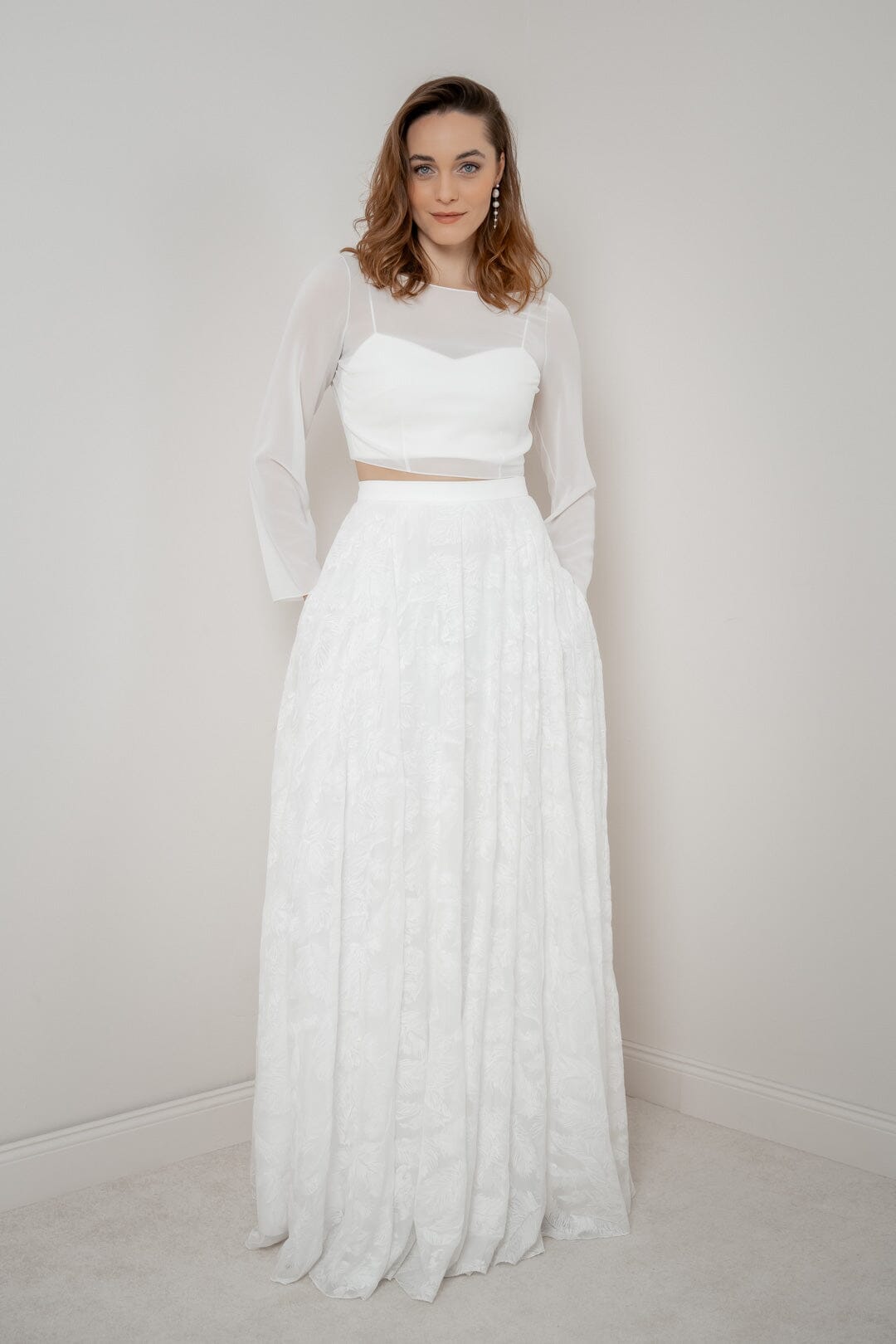 Langer Rock mit Federmuster – Gillianne noni Outlet