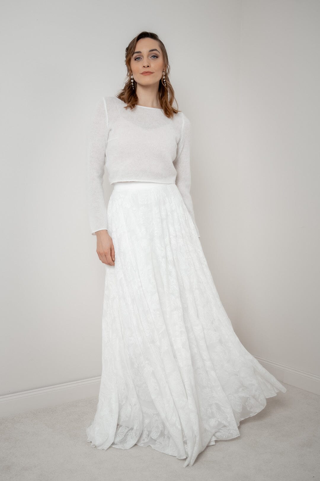 Langer Rock mit Federmuster – Gillianne noni Outlet