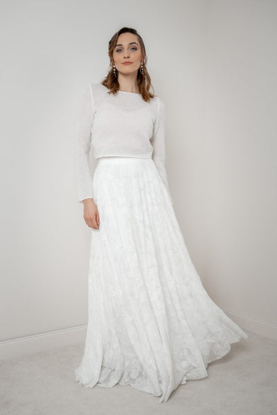 Langer Rock mit Federmuster – Gillianne noni Outlet